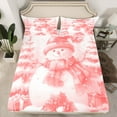 thumbnail image 2 of Homewish Xmas Snowman 4 Pieces Queen Sheet Sets For Teens Boys Girls,Happy New Year Ultra Soft Flat Sheet,Merry Christmas Queen Fitted Sheet,Ultra Soft Home Decor, 2 of 7