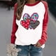 thumbnail image 2 of Camiseta de San Valentín para mujer, regalo para amantes, camiseta de manga larga, camiseta con costuras a juego de colores para mujer Fridja  hkj651, 2 of 6