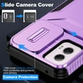 thumbnail image 2 of for Moto G Power (2023) Case with Built-in Camera Lens Slide Cover, Heavy-Duty Shockproof Rugged Case Heavy Duty Bumper Shockproof Phone Cover for Moto G Power (2023),Purple, 2 of 7