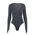 thumbnail image 4 of Combinaison Moulante de Mode pour Femmes à Col en V, Manches Longues, Gainante, 4 of 9