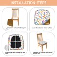thumbnail image 4 of Rainbow Watercolor Feather Pattern Seat Covers for Dining Room Chairs Set Of 4,Stretch Printed Washable Chair Seat Cover with Elastic Ties and Button,Removable Waterproof Couch Cushion Covers, 4 of 6