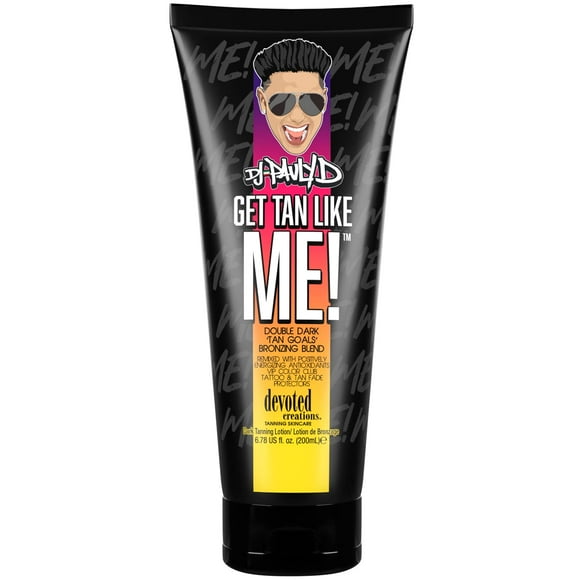 ¡El DJ Pauly D de Devoted Creations se broncea como yo! Loción bronceadora oscura, mezcla bronceador