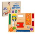 thumbnail image 1 of Tabla de actividades Driddle Busy Board Montessori 12 en 1 de madera, 1 of 6