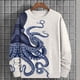thumbnail image 2 of Sudadera con estampado de pulpo en 3d para hombre, jersey de cuello redondo, suave y holgado, camiseta de manga larga de gran tamaño, otoño, 2 of 5