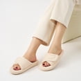 thumbnail image 7 of Ecetana Open Toe House Slippers for Women Memory Foam Bedroom Slippers Cozy Indoor House Shoes, 7 of 7