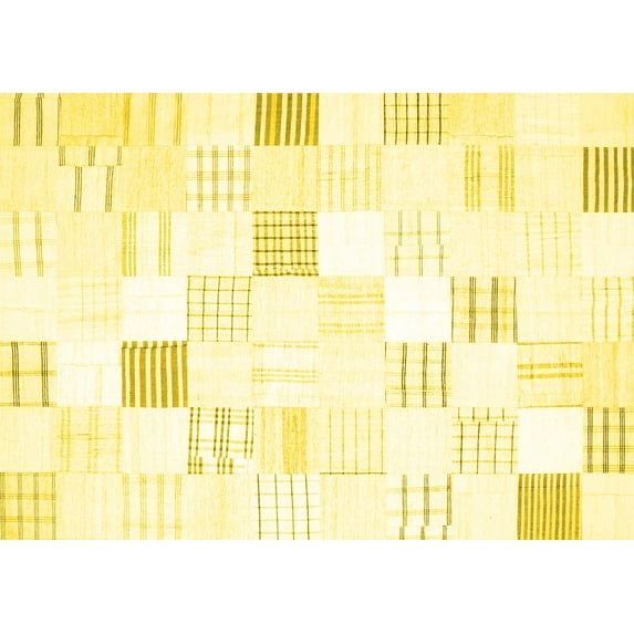 Ahgly Company Indoor Rectangle Solid Yellow Modern Area Rugs, 5' x 8'