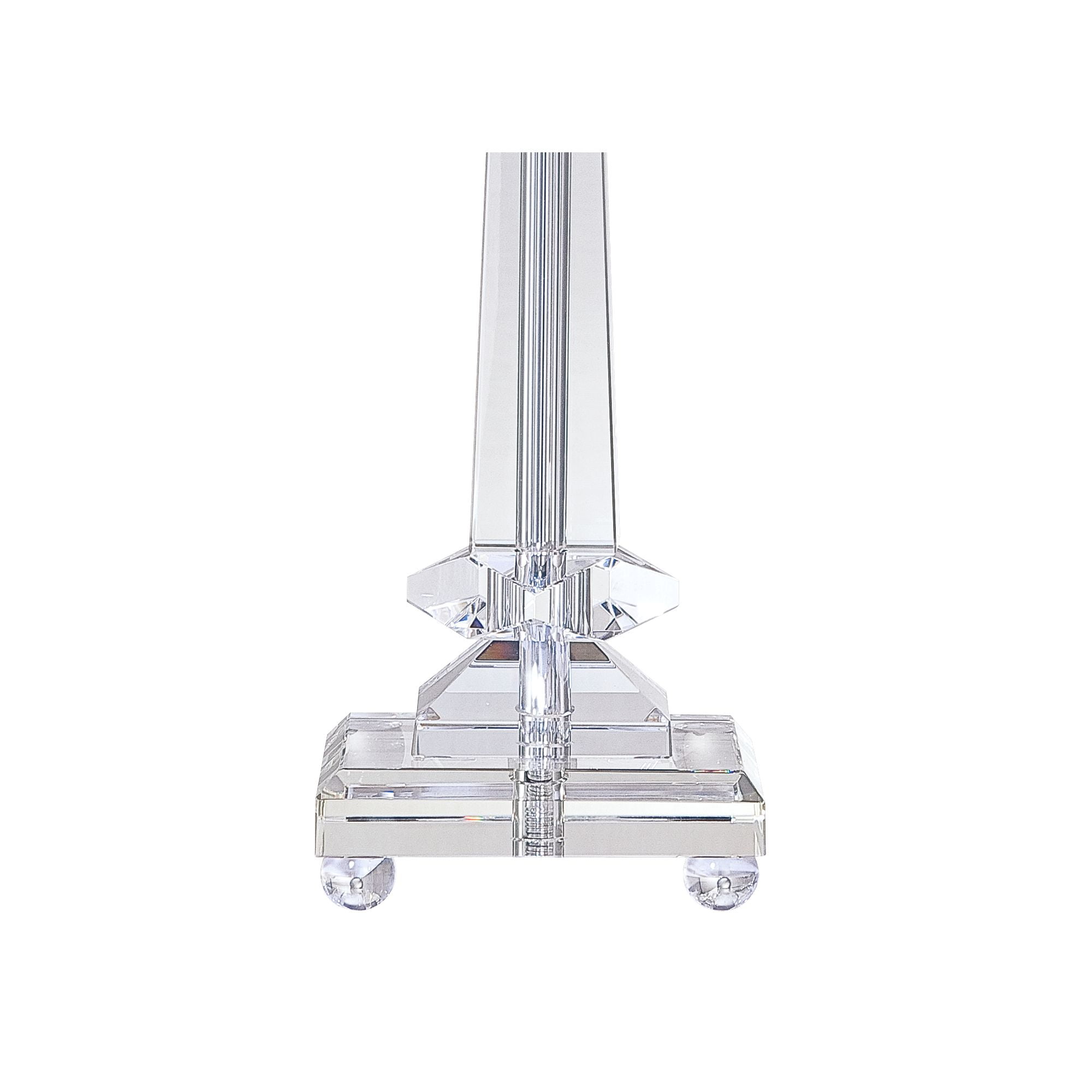 Vienna Full Spectrum Traditional Table Lamp 25" High Crystal Glass Column White Square Bell Shade for Living Room Family Bedroom Bedside