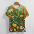 thumbnail image 3 of Nostalgic Vintage Floral Women's Short Sleeve Tops Casual Blouses T Shirt, 3 of 6