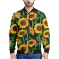 thumbnail image 5 of Chaqueta con cremallera y estampado 3D de girasoles para hombre, sudaderas con capucha y estampado floral de plantas, abrigos de gran tamaño de manga larga para la calle, 5 of 5