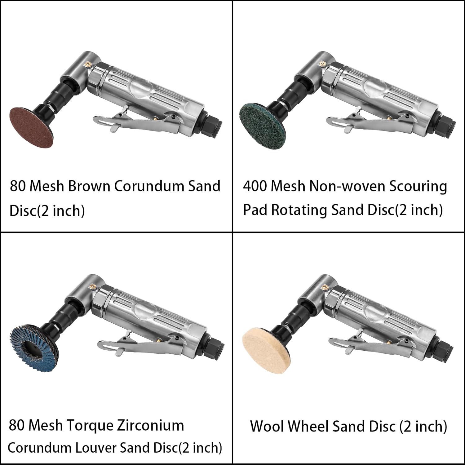 Right Angle Air Die Grinder With 22 Pcs 2-Inch Roll Lock Sanding Discs, 1/4 Inch Pneumatic Die Grinder Tool Mini Angle Grinder Kit For Grinding Polishing Deburring