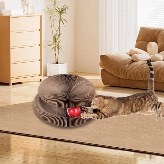 Rascador de acordeón para gatos, laberinto de juguete, ejercicio plegable para gatitos, juguetes de acordeón para gatos, cuidado de , divertido