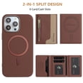 thumbnail image 6 of Decase Removable 2-in-1 Magnetic Wallet Case Compatible with iPhone 13 Pro,Fashion PU Leather Flip Cover with RFID Blocking,6 Card & Cash Slots,Shockproof Anti-Scratch PC+TPU Back Cover,Brown, 6 of 12