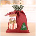 thumbnail image 4 of 2 bolsas de regalo de Navidad, bolsa de regalo de Papá Noel, muñecos de nieve, diseño de muñeca sin rostro con lazos de cinta, bolsas de regalo de Navidad, lino y algodón, reutilizables, para fiesta de cumpleaños, Navidad (diseño 1-muñeco de nieve) oso de fresa Electrónica, 4 of 5