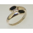 thumbnail image 2 of LBG British Made 925 Sterling Silver Natural Sapphire Womens Band Ring - 33 size options, 2 of 7