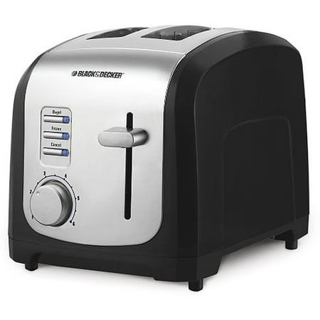 Black & Decker T2030 850-Watt 2-Slice Toaster, Black/Silver