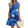 thumbnail image 2 of Women's Lightweight Sundress, Sleeveless Round Neck Summer Casual Dress with Patriotic Design, Perfect for Outdoor Celebrations,Royal Blue S, 2 of 5