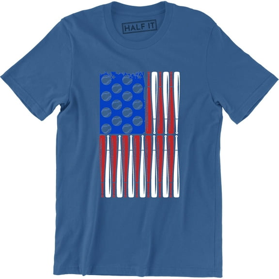 VIntage Baseball Bat American USA Flag Gift US Men's Trend 2019 Tee Shirt