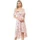 thumbnail image 1 of Vestido A Media Pierna Asimétrico Alto Bajo Con Mangas Con Volantes Y Tirantes Spaghatti Para Mujer Rosa M, 1 of 6