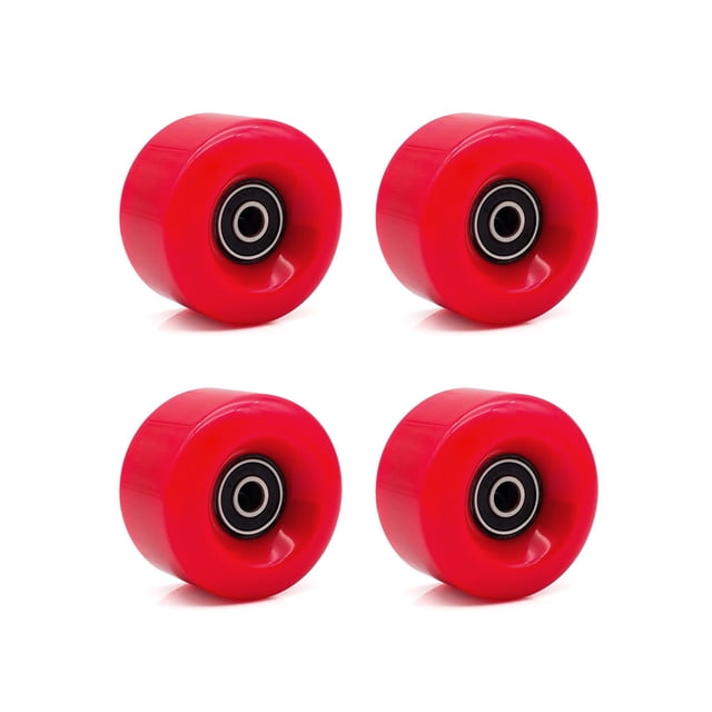 4 Pcs Remplacement de Roue de Patins Accessoires Modifiés Couleur Unie Apparence Épaisse Roues de Patins à Roulettes avec Roulements Accessoire de Sport Patinage Rouge