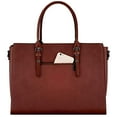 thumbnail image 6 of Mosiso Water-Resistant Premium PU Leather 15.6"-17" Laptop Tote, Brown, 6 of 6