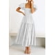 thumbnail image 3 of Vestido PRETTYGARDEN Midi con Mangas Abullonadas y Escote Cuadrado Blanco Talla L, 3 of 8