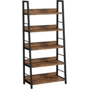 IRONCK Bookshelves and Bookcases 5 Tiers Ladder Shelf Home Office, Rustic Brown