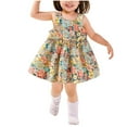thumbnail image 6 of Pejock 1-4 Years Baby Girls Layered Tulle Tutu Dress Toddler Kids Baby Girls Summer Floral Print Dress+Hat Two-piece Suit Princess Dress, 6 of 6