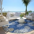 thumbnail image 6 of Addison Rugs Chantille Indoor/Outdoor Transitional Circles Navy Washable Round Rug, 8' x 8', 6 of 6