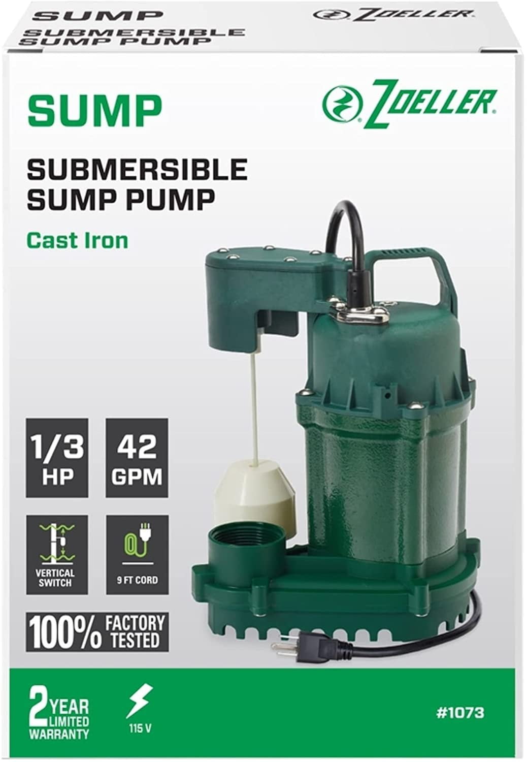 SUMP PUMP 1/3HP 2520GPH