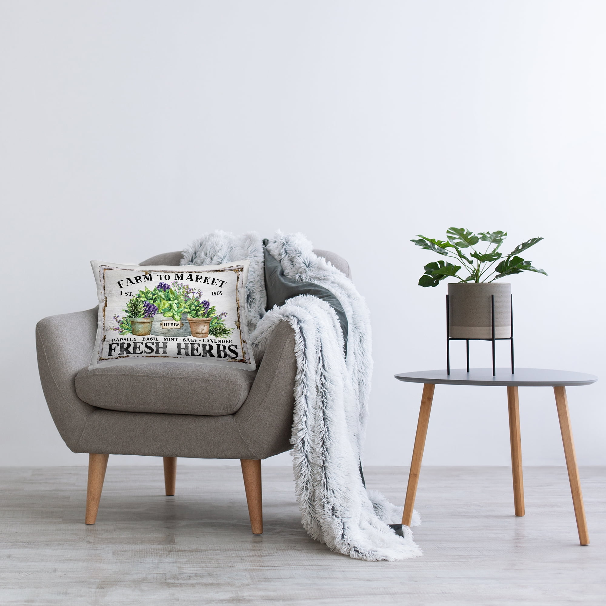 Stupell Industries Farmhouse Fresh Hervs Decorative Printed Throw Pillow Design by Creatif Belle.