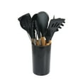 thumbnail image 5 of MegaChef Black 12 Piece Silicone and Wood Cooking Utensils, 5 of 7