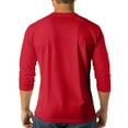 thumbnail image 4 of Lumtrix Mens Fashion Henley Shirts 3/4 Sleeve Sleeve Button Cotton Fitted T-Shirt Solid Color Soft Stylish Tee Tops Red L, 4 of 7