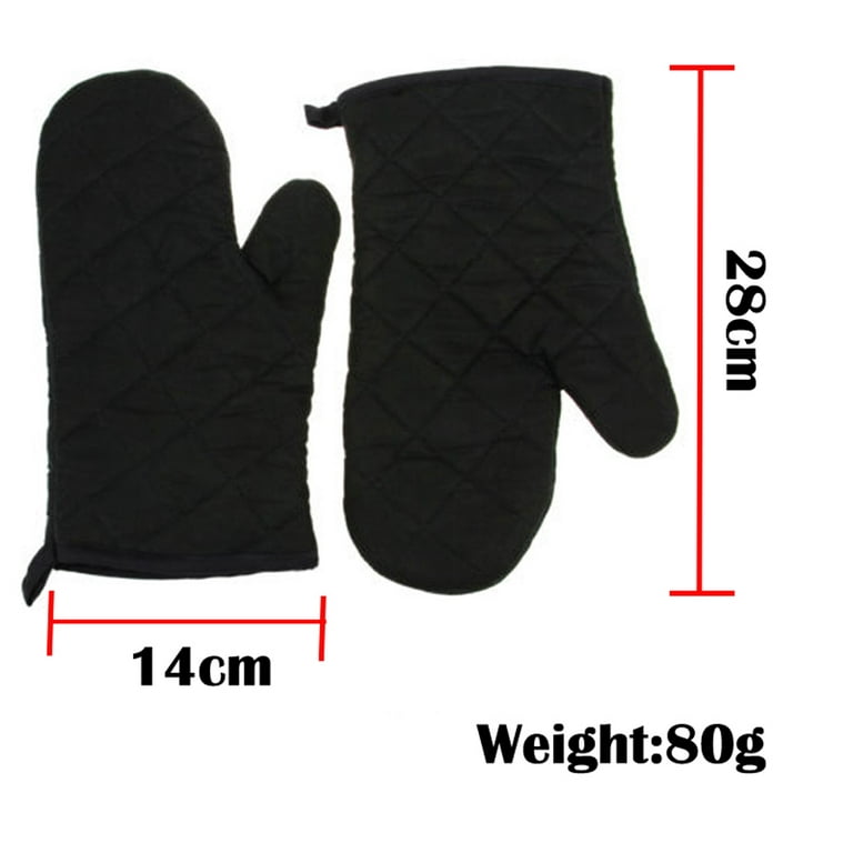 Washable Oven Mitts 1Pair Heat-Resistant Thickened Gloves Kitchen Mittens  Non Slip Flexible Gloves 