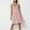 Pink, variant on Womens Plus Size Summer Dresses Solid Color V-neck Sleeveless Lace Shoulder Strap Hollow Out Embroidery Waist Dress
