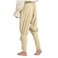 thumbnail image 3 of Dovford Renaissance Costume Men's Pirate Pants Medieval Ren Faire Viking Navigator Ankle Banded Trousers, 3 of 6