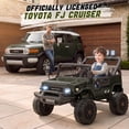 thumbnail image 2 of 24V 7AH Power Car Wheels with Remote Control, Licensed Toyota FJ Ride on Cars for Big Kids, 2 Seater Electric Car with 4 Motors, Music, LED Light, Green, 2 of 10