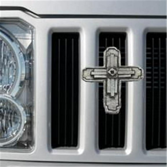 Grillie Cross-N Southwestern Style Cross Antique Nickel Ornament, 5.625 x 4.75 in.