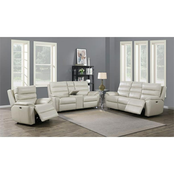 Steve Silver Duval Ivory Leather Sofa, Steve Silver Leather Couch