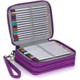 thumbnail image 2 of Pencil case with zipper - Canvas (72 Compartments, a Practical Pen holder for Prismacolor watercolor pencils, Crayola colored Pencils, Marco, pen, Pencil, purple, 2 of 4
