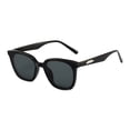 thumbnail image 2 of TIEVOSA Lunettes de Soleil pour Femmes Mode Rétro Lunettes de Soleil Carrées Style Net Rouge Personnalité (Noir), 2 of 3
