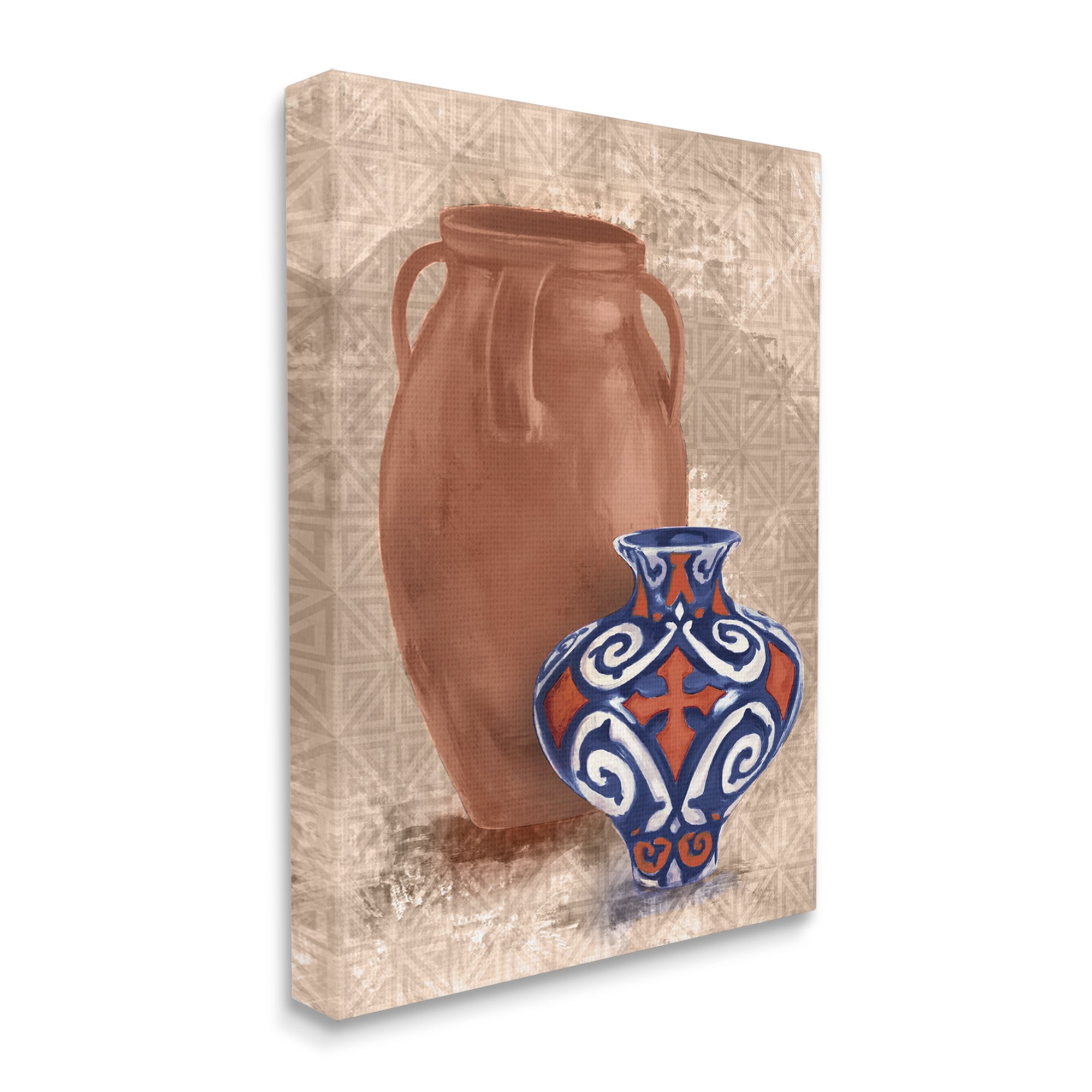 Stupell Industries Modern Pottery Pair Still Life Geometric Line Pattern, 16 x 20,Design by Daphne Polselli