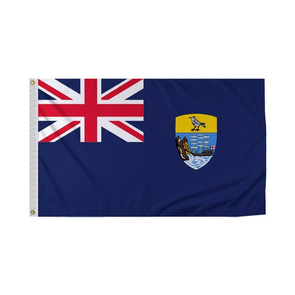 Promopatriot St. Helena Country Flag 3x5 Ft Outdoor Nylon Double Stitched Edges Canvas Header Brass Grommets 3'x5' St. Helena