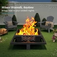 thumbnail image 6 of 36 inch fire Pit, Square Outdoor Fire Pit with Poker, Wood Burning Fire Pit for Camping, Backyard, Patio, 6 of 13