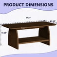 thumbnail image 5 of Hassch 47.24-Inch Center Table with Storage for Living Room, Farmhouse MDF Rectangle Coffee Table w/ Open Shelf, 2-Tier Design, Easy Assembly, Walnut, 5 of 6