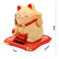 thumbnail image 2 of Figuras de gato de la suerte con forma de mano solar que saludan (amarillo), 2 of 9