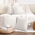 thumbnail image 2 of Throw Pillows for Couch Set of 4, Yamaziot 18" x 18" Decorative Pillow Accent Cushion for Sofa Bed Living Room, Solid Beige White Chenille, 2 of 8