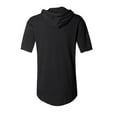 thumbnail image 6 of Nnhblu Men Polyester Short Sleeve Hooded Drawstring Summer Blouses Black L, 6 of 7
