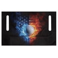 thumbnail image 2 of XYZCANDO Fire American Flag Golf Ball 2-Seat Golf Cart Seat Cover with 4 Pockets - Non-Slip Washable Universal Protector, 2 of 8