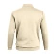 thumbnail image 6 of TOUMENY Men Zip Up Sweater High Neck Long Sleeve Solid Casual Comfy Slim Fit Pullover Fashion Knit Fall Winter Layer Tops Jacket Beige XXXL, 6 of 7