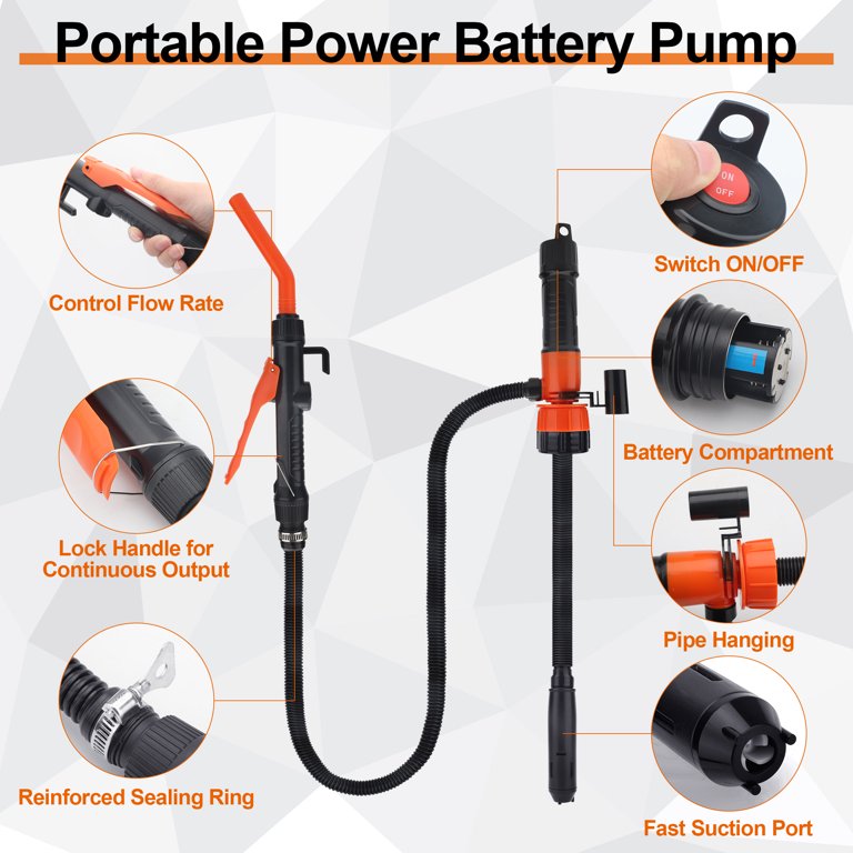 2/1pcs Portable Battery Powered Pump, Fuel Transfer Pump Battery Powered  with Adapters, Electric Siphon Pump for Gas, Fuel, Diesel, Water Transfer -  Walmart.com